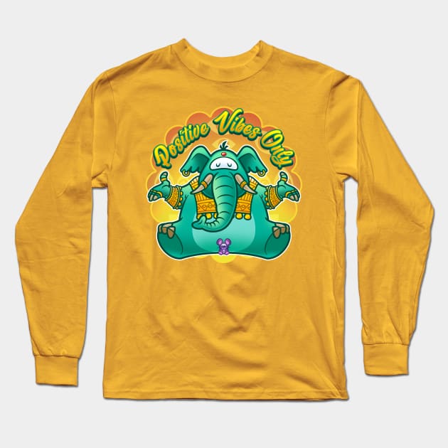 Zen Elephant Long Sleeve T-Shirt by ArtofJMS